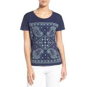 Lucky Brand Embroidered Bandana T- shirt